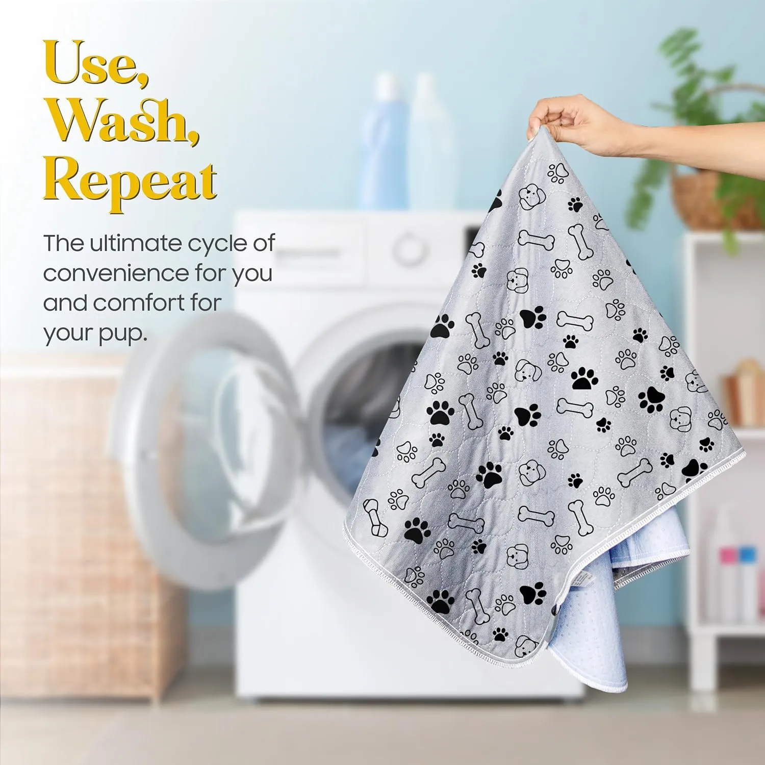 2 Pack 31x36 Washable Pee Pads for Dogs with Grooming Glove, Non-Slip Puppy Pads, Absorbent & Pleasant Endure Reusable Pee Pads for Dogs - Ideal for Pet Training & Floor Protection
