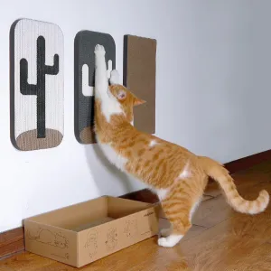 4 Pcs Cat Scratcher Wall Mounted Scratch Pad  Cat Scratcher Box Door Cat Nail File Scratcher for Wall Modern Cute Cardboard Vertical Cat Scratching Post, Furniture Protector