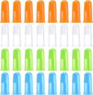 64 Packs Dog Toothbrush Soft Finger Brushes Pet Finger Easy Teeth Cleaning Dog Tooth Oral Care Pet Dental for Small Cats and Puppy