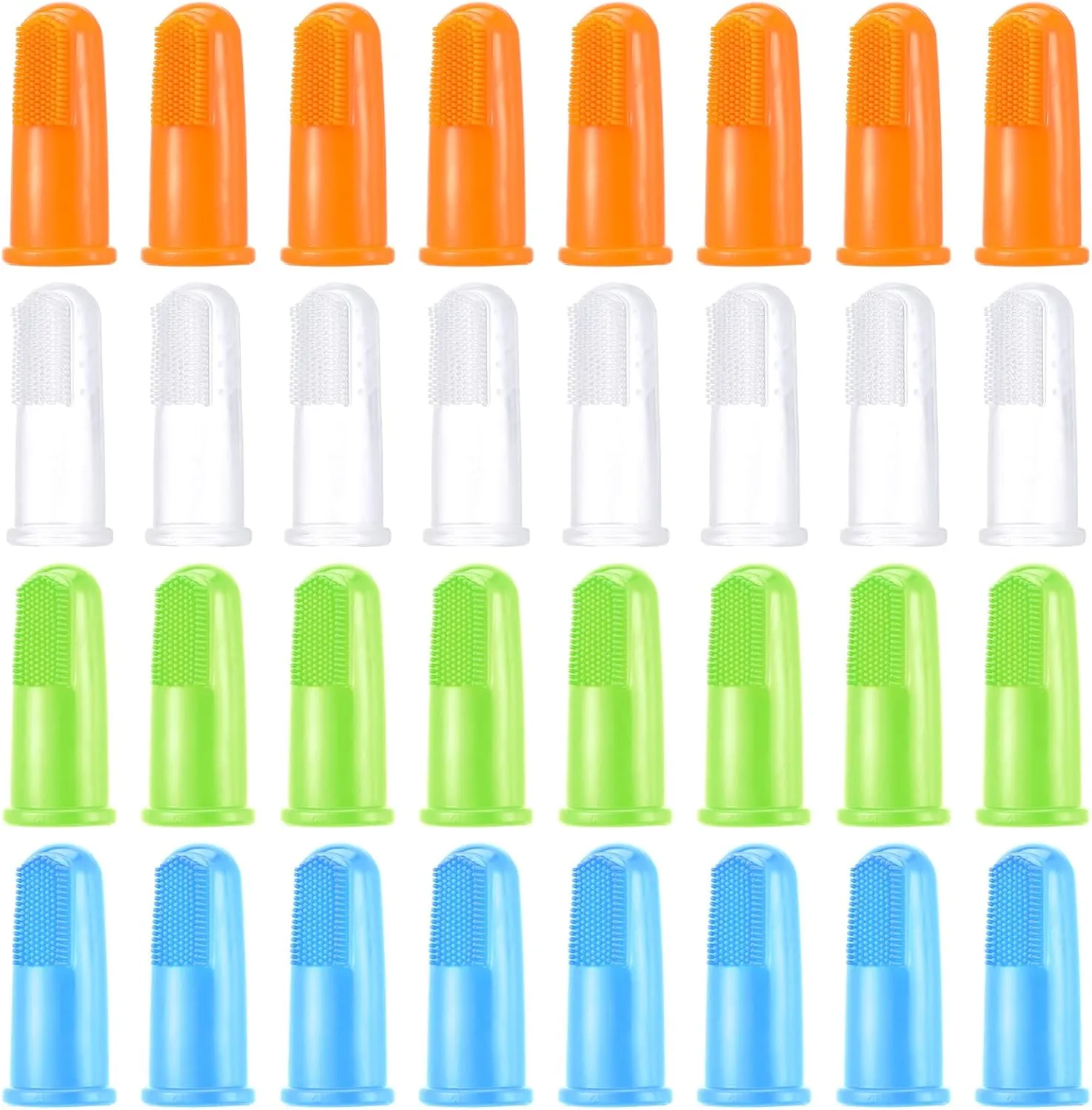 64 Packs Dog Toothbrush Soft Finger Brushes Pet Finger Easy Teeth Cleaning Dog Tooth Oral Care Pet Dental for Small Cats and Puppy