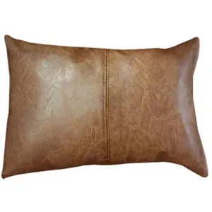Bangalow Tan PU Leather Rectangle Cushion - 30cm x 50cm