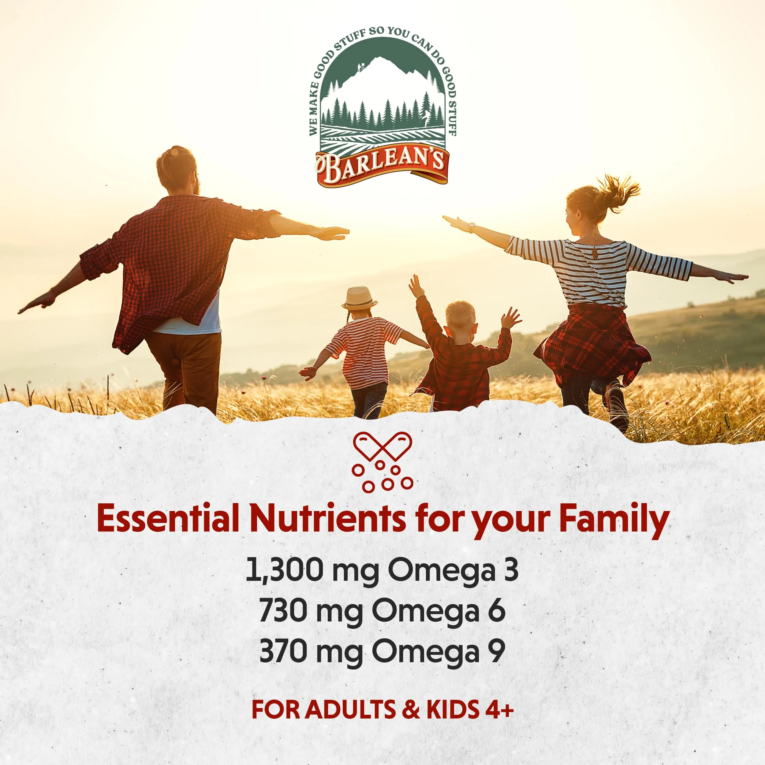 Barlean's Total Omega 3 Fish Oil Liquid Supplement, Orange Crème Flavored with Borage Oil and Flaxseed Oil, 2,400 mg of Omegas 3 6 9 EPA and DHA Plus GLA, 16 oz 16 Ounce (Pack of 1)