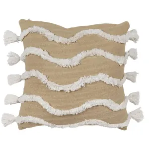 Beige & White Echo Cotton Cushion - 50cm x 50cm
