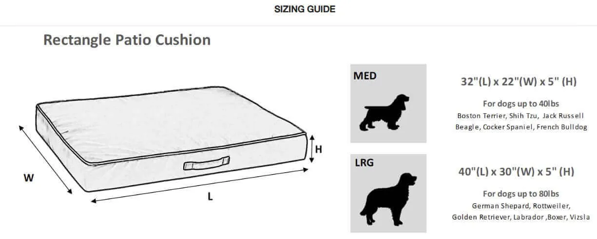 Bowsers Rectangular Patio Dog Cushion - Dune