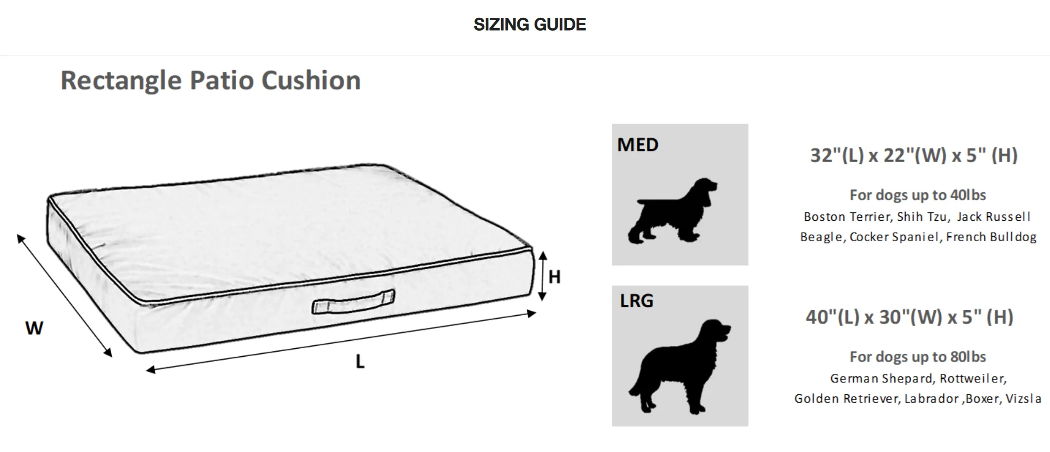 Bowsers Rectangular Patio Dog Cushion - Surfside
