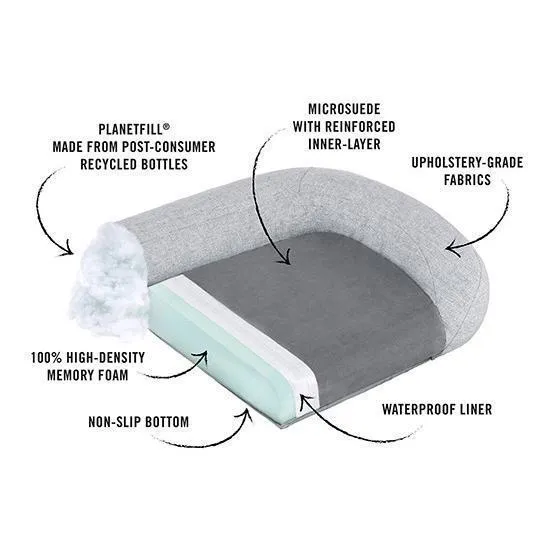 California Dreaming Memory Foam Dog Bed Fog Grey