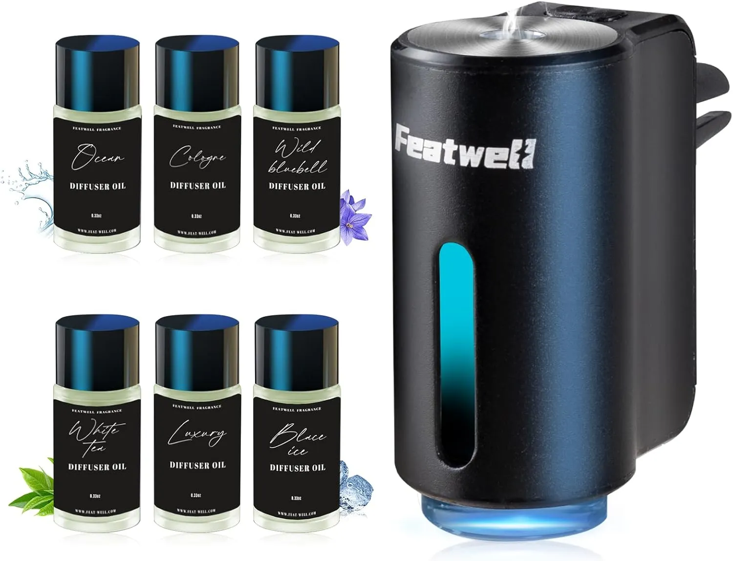 Car Air Freshener, Air Freshener Diffuser Three Adjustable Modes, Aromatherapy Machine Rechargeable (Black)