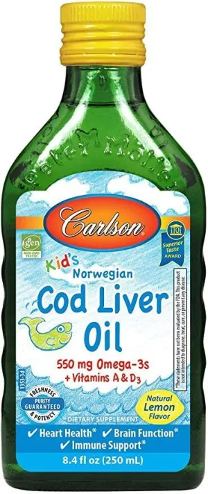 Carlson For Kids Cod Liver Oil, 8.4 fl oz