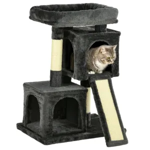 Cat Tree for Indoor Cats 83cm Cat Scratching Post Scratch Board Kitten Tower Climbing Frame Black