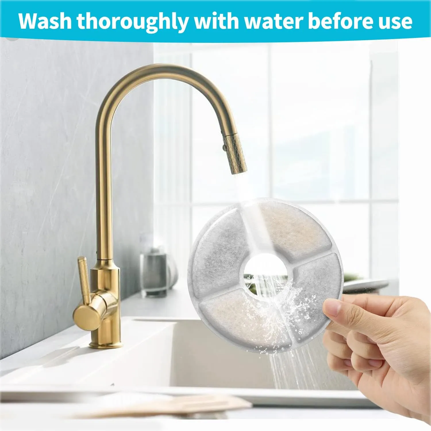 Cat Water Fountain Filter, 84 oz/2.5 L Automatic Pet Water Dispenser Cat Fountain Replacement Filters, Pet Fountain Fillter Replacement