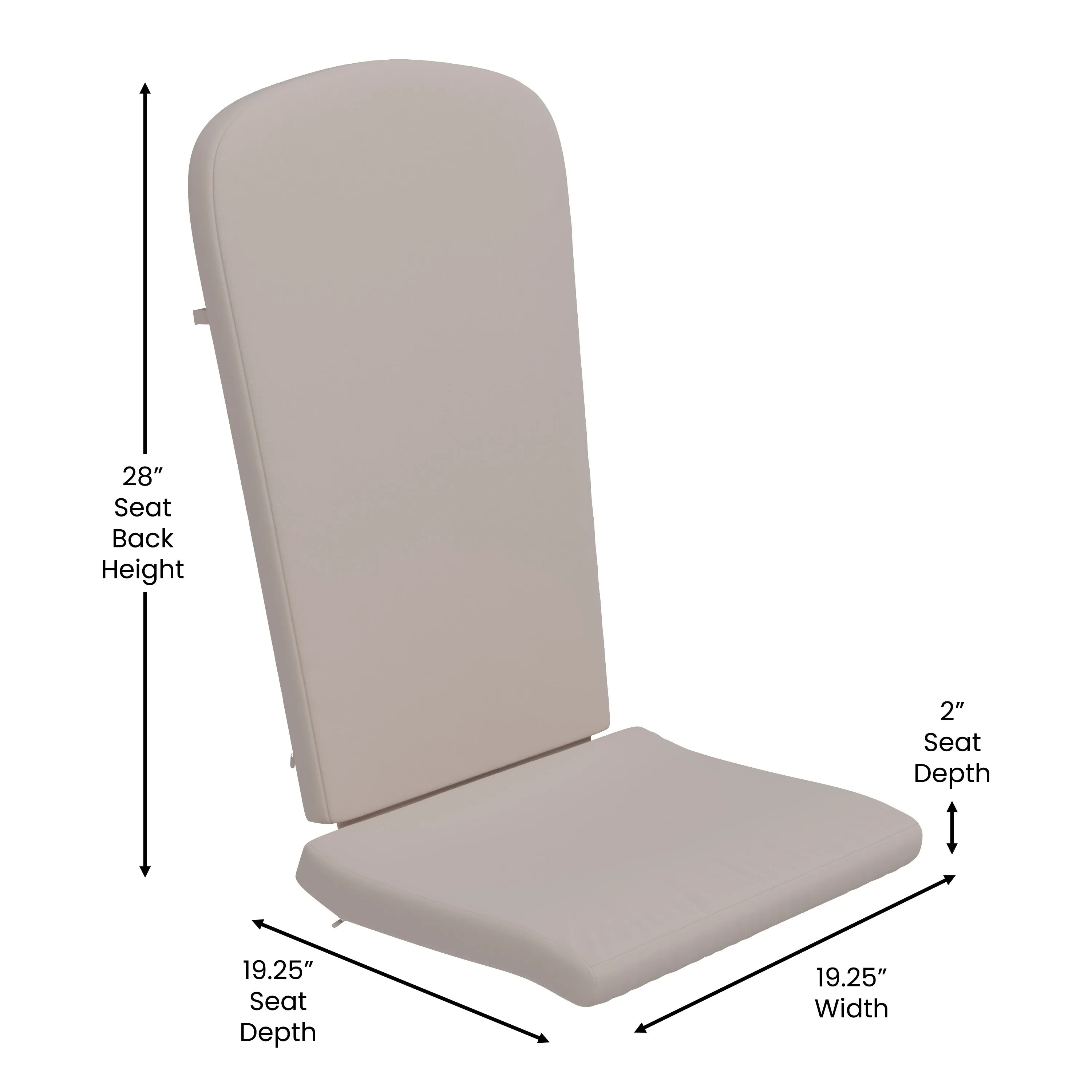 Charlestown Set of 2 All-Weather Poly Resin Wood Adirondack Chairs in Green with Cream Cushions for Deck, Porch, and Patio