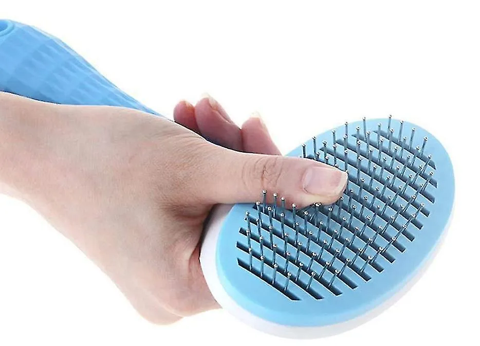 Coarse needle pink Pet self-cleaning comb, grooming steel needle dog comb, massage hair removal comb AZ15440