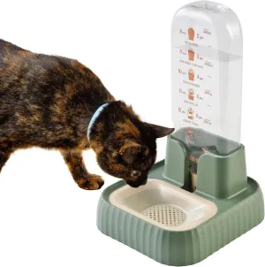 Desired Things Gravity Pet Water Dispenser with Filter, Automatic Cat & Small Dog Bowl Dispenser with Non Slip Base, 17.5 oz Water Storage Capacity, Portable & Convenient - Green