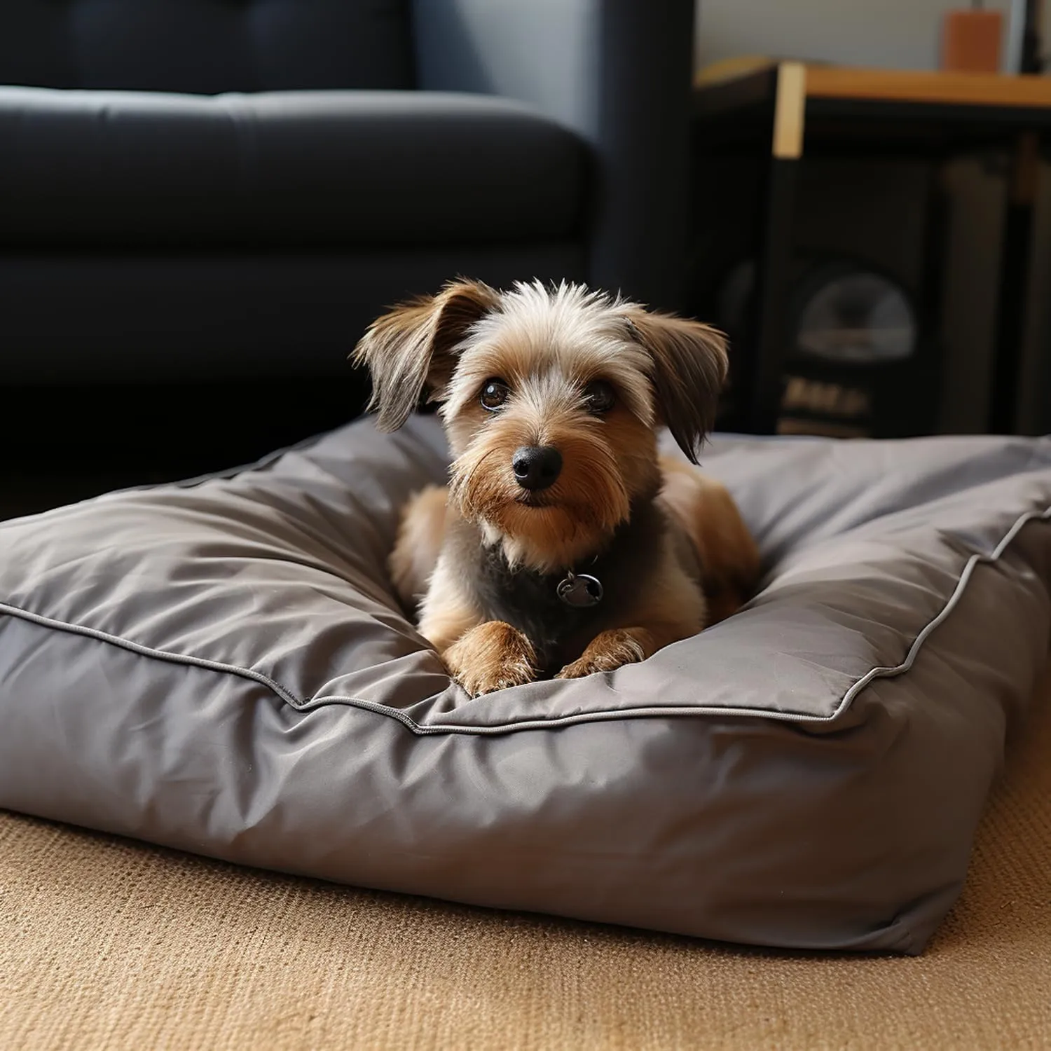 Dog Bed Covers 53L  43W  5H Inch Washable Grey Thickened Waterproof Oxford Fabric with Handles and Zipper Reusable Dog Bed Liner Cover for Large 110-125 Lbs Dog