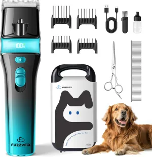 Dog Clippers for Grooming with Storage Box, Dog Grooming Kit Heavy Duty 2-Speed Quiet Rechargeable Cordless Pet Hair Trimmer with Detachable Blade for Doodles Poodles Thick Curly Matted Coats