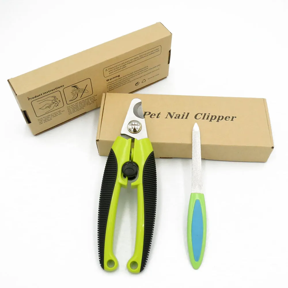 Dog Pets Nail Clippers and Trimmer with Nail File for Medium to Large Dogs and Cats Professional Animals Grooming Tool with Safety Guard to Avoid Over Cutting Claw Care Pet Nail Sharp Scissors