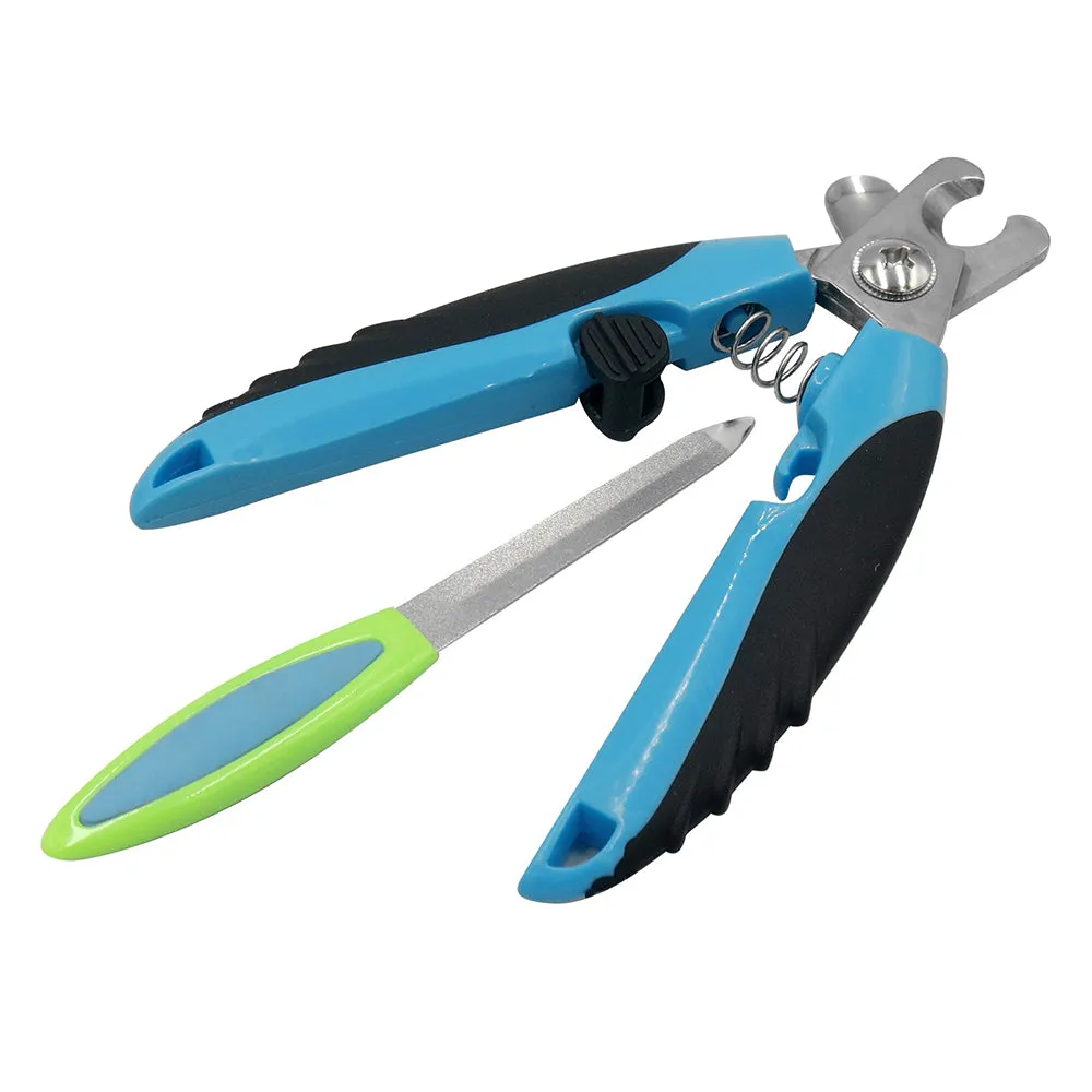 Dog Pets Nail Clippers and Trimmer with Nail File for Medium to Large Dogs and Cats Professional Animals Grooming Tool with Safety Guard to Avoid Over Cutting Claw Care Pet Nail Sharp Scissors