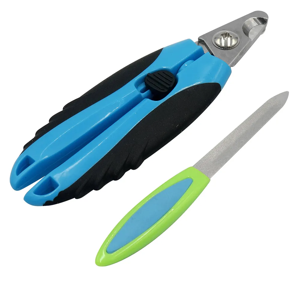 Dog Pets Nail Clippers and Trimmer with Nail File for Medium to Large Dogs and Cats Professional Animals Grooming Tool with Safety Guard to Avoid Over Cutting Claw Care Pet Nail Sharp Scissors