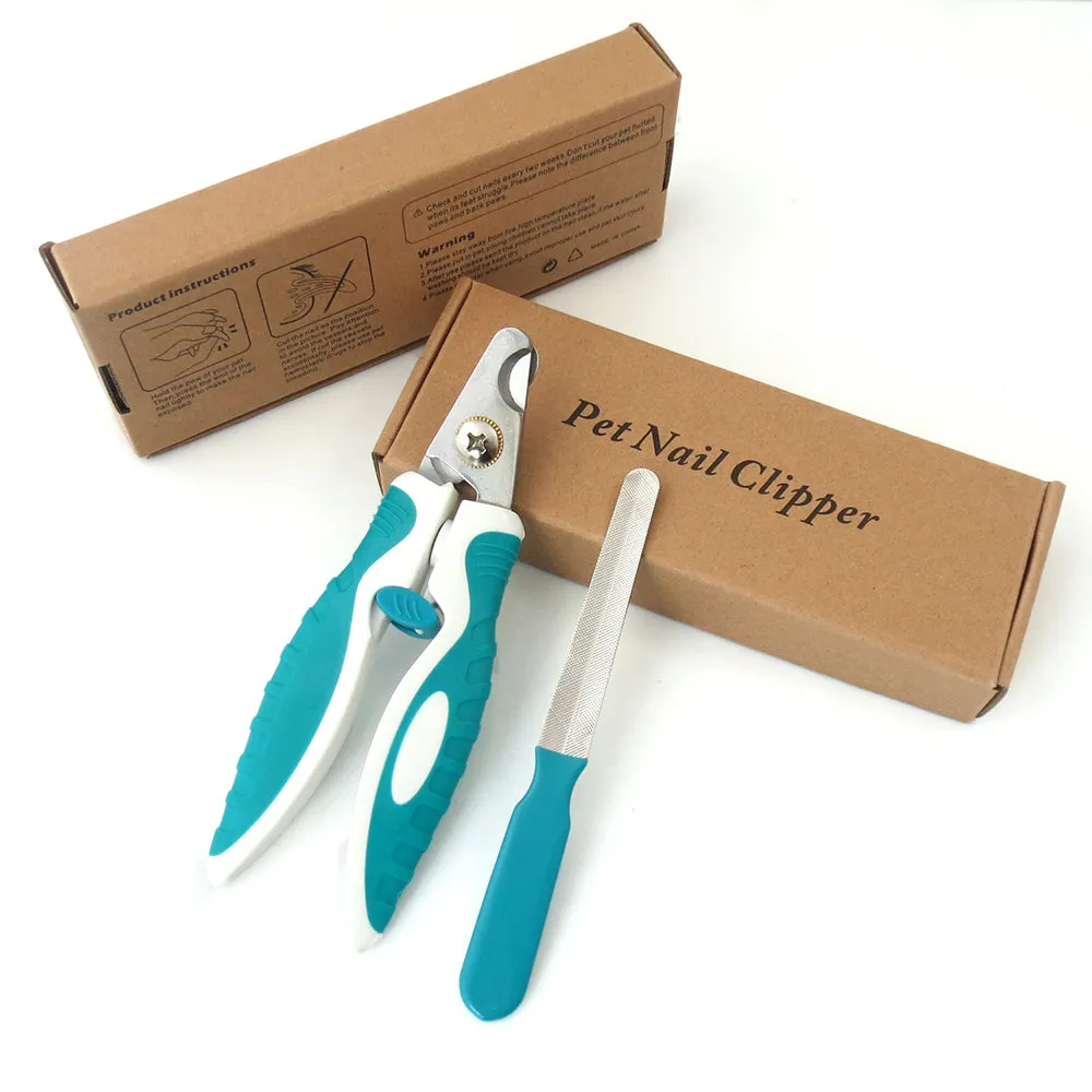 Dog Pets Nail Clippers and Trimmer with Nail File for Medium to Large Dogs and Cats Professional Animals Grooming Tool with Safety Guard to Avoid Over Cutting Claw Care Pet Nail Sharp Scissors