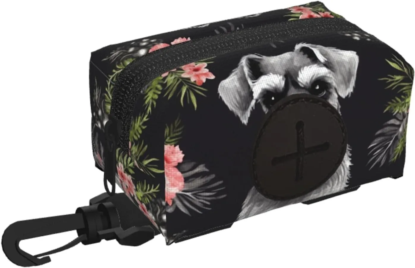 Dog Poop Bag Holder For Leash, Lightweight Dispenser For Pet Waste Bags Schnauzer Puppy Potty Carrier Small Doggy Zipper Pouch With Carabiner Clip