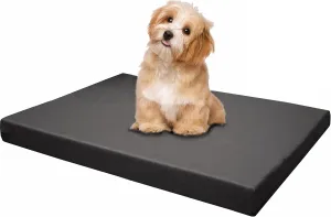 Dogbed4less Memory Foam Platform Dog Bed, Crate Mattress for Orthopedic Joint Relief with Waterproof Removable Cover Small 24X16X3 Space Gray