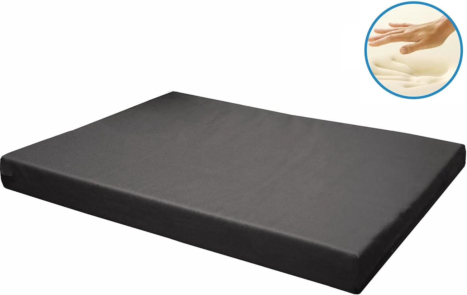 Dogbed4less Memory Foam Platform Dog Bed, Crate Mattress for Orthopedic Joint Relief with Waterproof Removable Cover Small 24X16X3 Space Gray