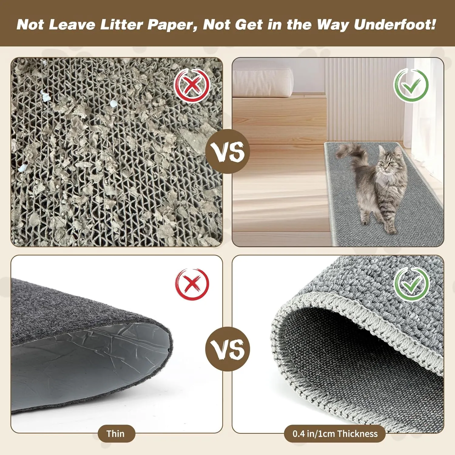 FHTONGE 71x15.8 Thickened Cat Wall Climbing Carpet with 16 Fixed Nails, Extra Large Tall Cat Scratch Pad for Wall, Wall Mounted Climbing Cat Scratcher for Furniture Couch Sofa Protector(Grey)