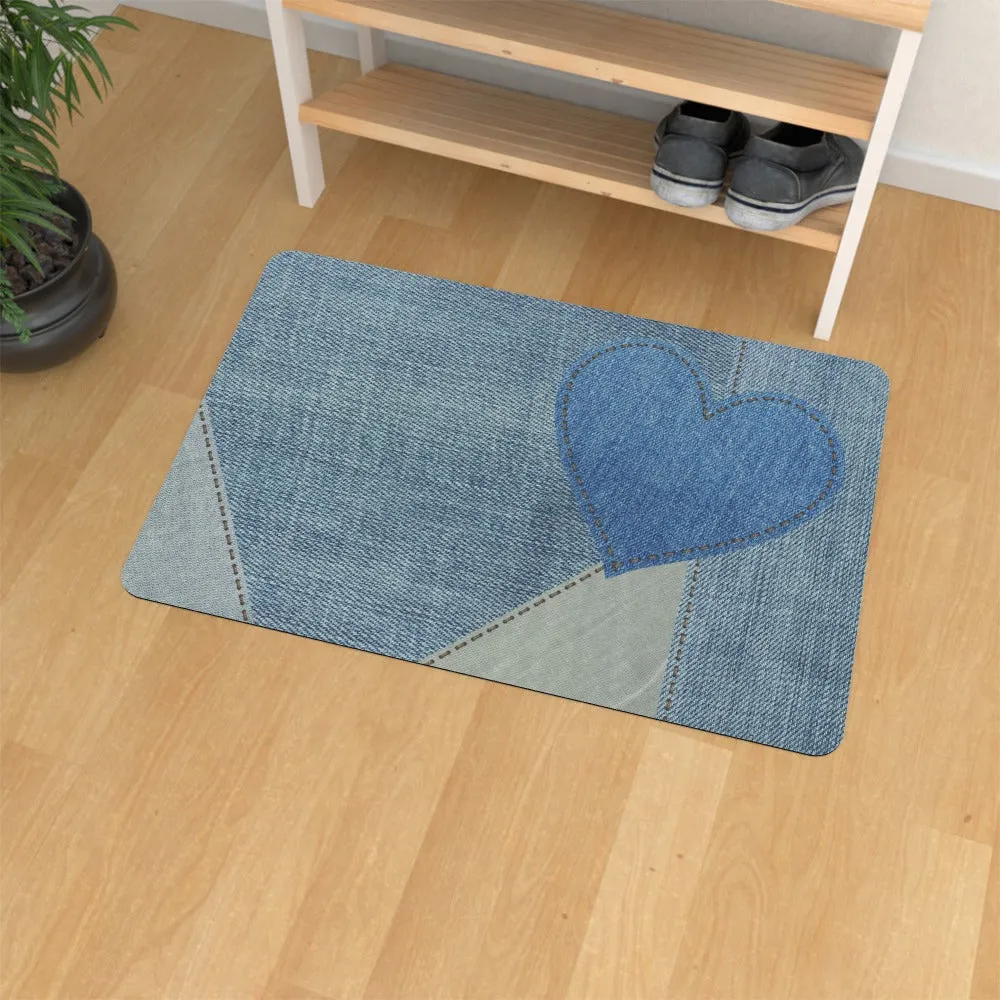 Floor Mats - Denim Heart