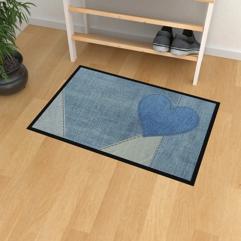 Floor Mats - Denim Heart