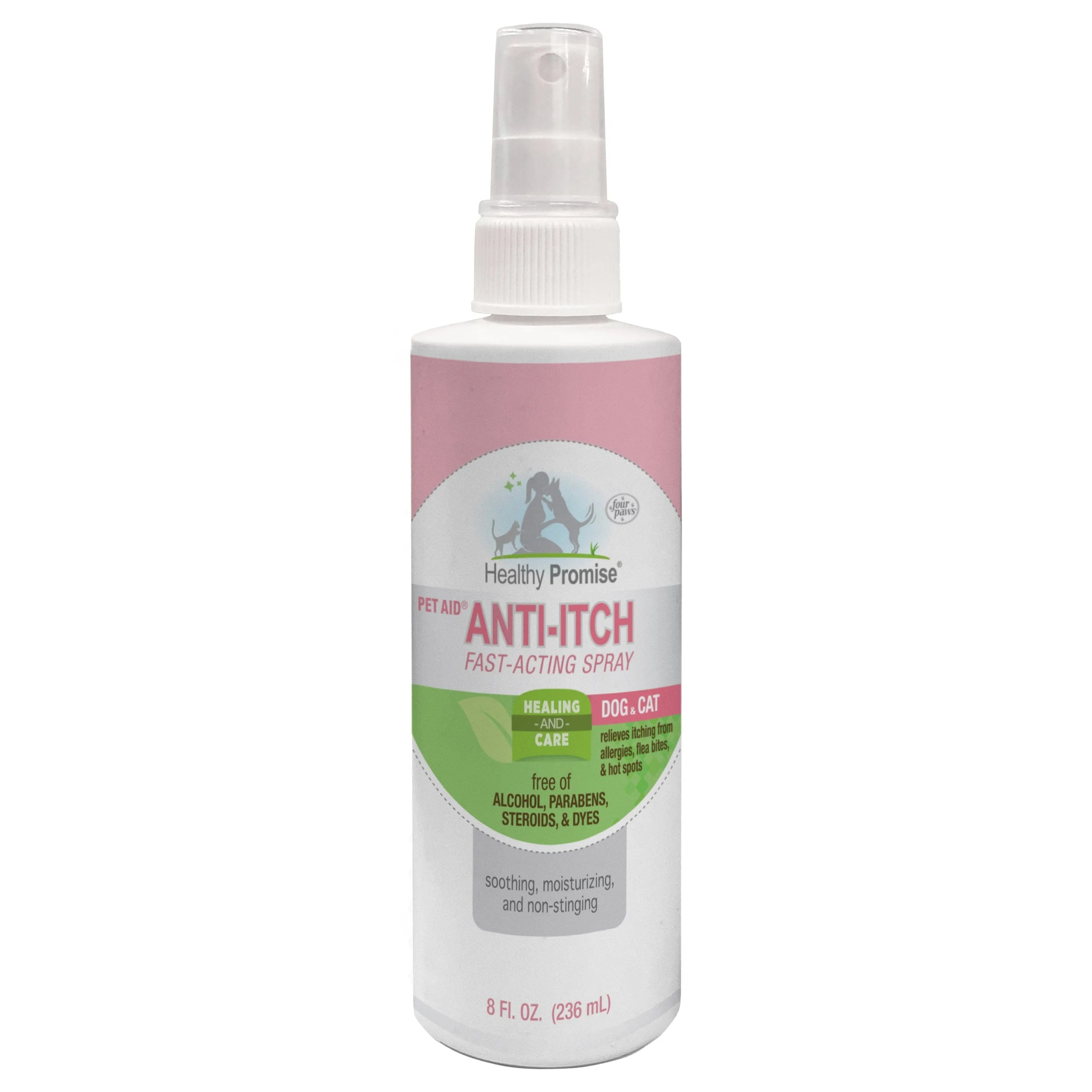 Four Paws Healthy Promise Pet Aid Fast-Acting Anti Itch Spray for Dogs & Cats Anti Itch - 8 Oz.