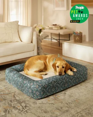 Harper Blue Woven Bolster Pet Bed