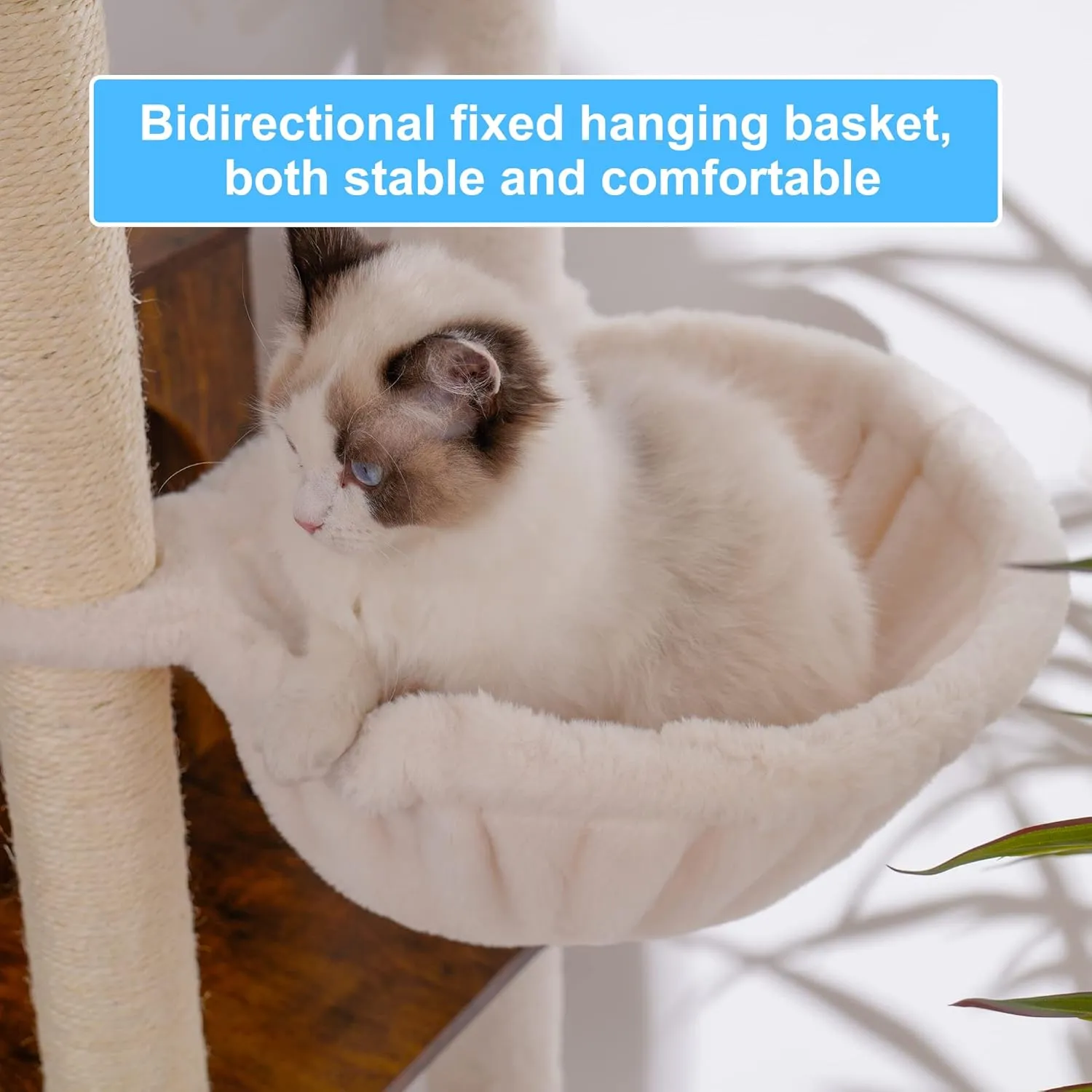 Hey-brother Wooden Cat Tree, 66.1 Cat Furniture with Scratching Posts, Modern Cat Tower with hammocks, Toys, cat condo, Rustic Brown MPJ120SR