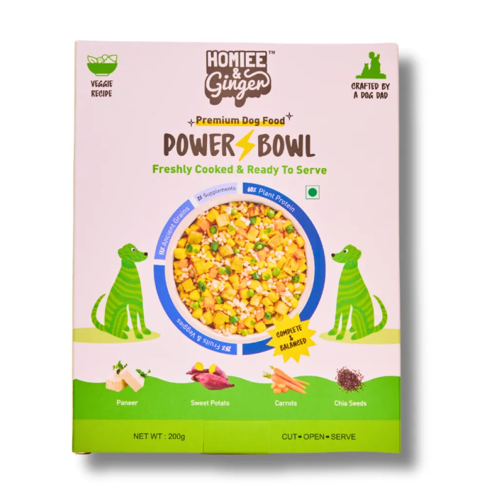 Homiee & Ginger Power Bowl Paneer & Veggies Fresh Food for Dogs