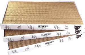HQRP 3-pack Large Cat Scratcher Cardboard 17.5"x9.5" Cat Scratcher Box, Reversible Cat Scratch Pad Board, Wide Flat Scratching Pad for Cats, Corrugated Scratch Bed, Cardboard Scratcher for Indoor Cats