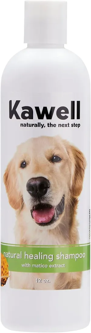 Kawell USA Natural Dog Shampoo for Dry Sensitive Itchy Skin, Hot Spots - Anti-Inflammatory, Antifungal, Anti-Shedding Grooming Shampoo with Matico Healing Properties - for Healthy Skin and Coats, 12oz