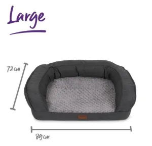 Kazoo Cosy Nook Dog Bed Plush Grey Large * Store Pick Up Or Local Delivery Only *