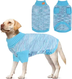 Medium-Sized Turtleneck Dog Sweater, Pet Sweaters for Dogs,Knitted pet Clothes,Pet Clothing,Suitable for Different Types of Dogs, Suitable for Spring, Autumn and Winter(Blue 2XL)