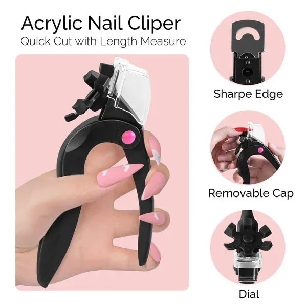 MelodySusie - Tool - Rotary Adjustable Stainless Steel Acrylic Nail Clipper - Black