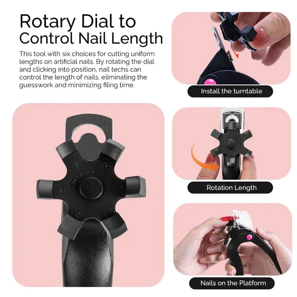MelodySusie - Tool - Rotary Adjustable Stainless Steel Acrylic Nail Clipper - Black