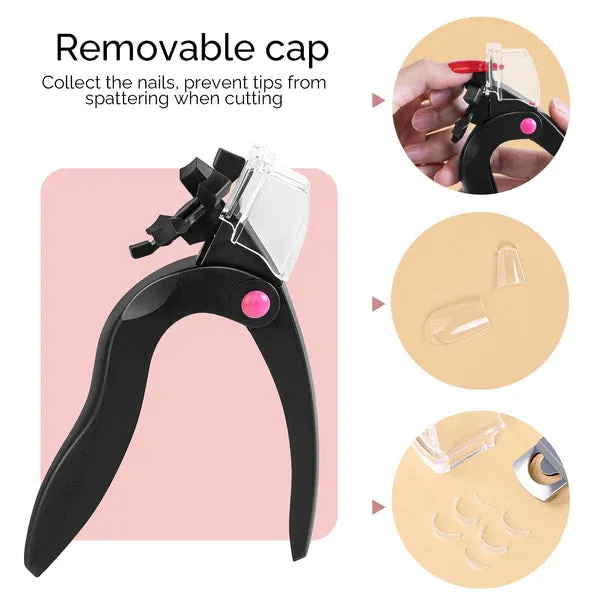 MelodySusie - Tool - Rotary Adjustable Stainless Steel Acrylic Nail Clipper - Black