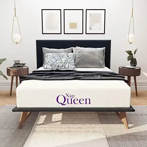 NapQueen 8 Inch Cool Gel Twin Size Medium Firm Memory Foam Mattress, Bed in a Box