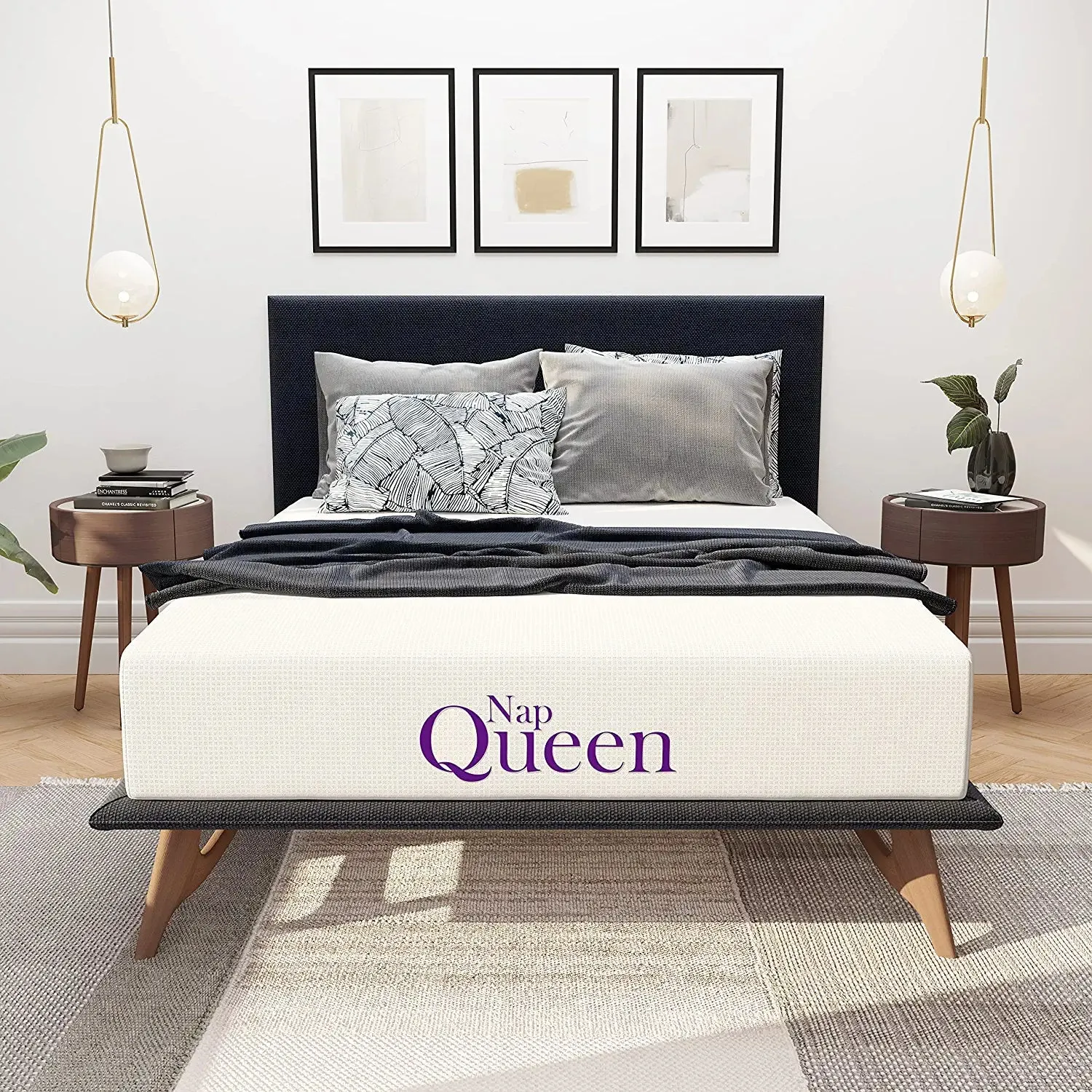 NapQueen 8 Inch Cool Gel Twin Size Medium Firm Memory Foam Mattress, Bed in a Box