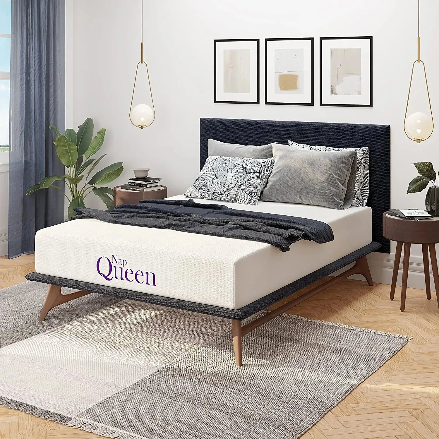 NapQueen 8 Inch Cool Gel Twin Size Medium Firm Memory Foam Mattress, Bed in a Box