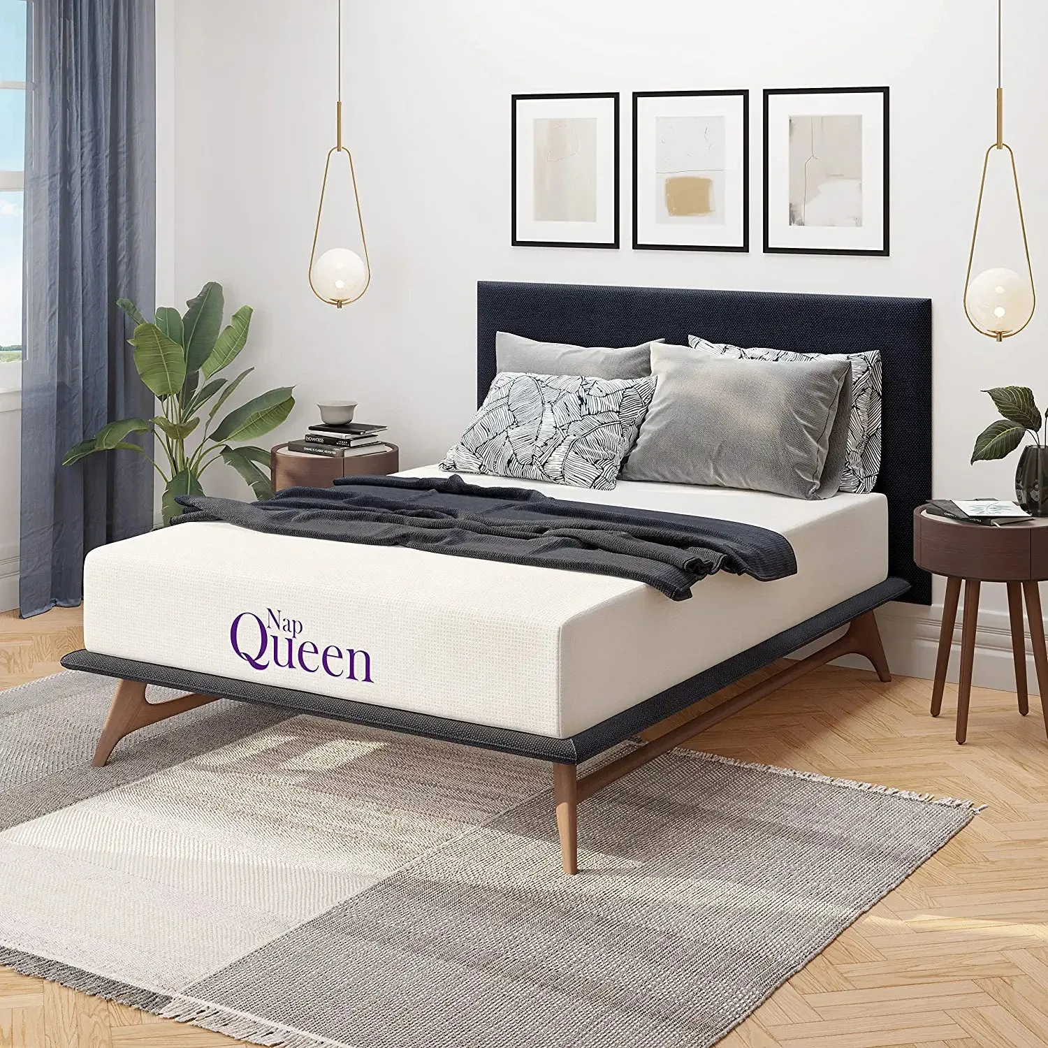 NapQueen 8 Inch Cool Gel Twin Size Medium Firm Memory Foam Mattress, Bed in a Box