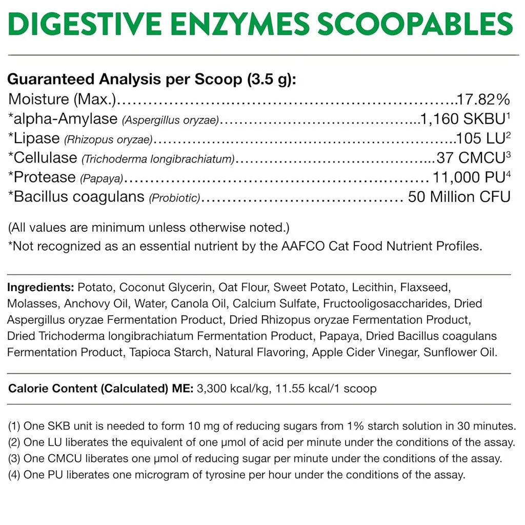 NaturVet Scoopables Digestive Enzymes Daily Digestive Support Plus PRE & Probiotic for Cats, 5.5-oz