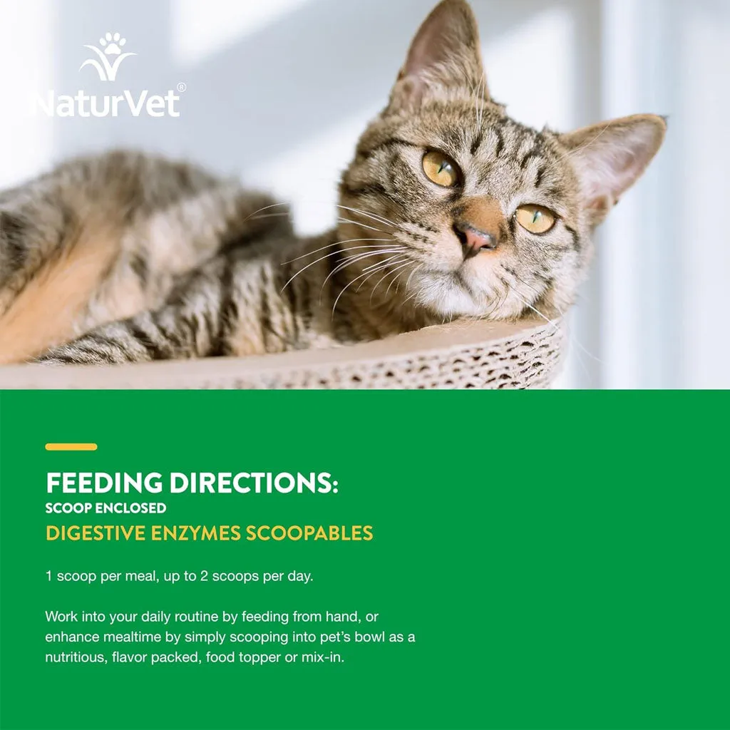 NaturVet Scoopables Digestive Enzymes Daily Digestive Support Plus PRE & Probiotic for Cats, 5.5-oz