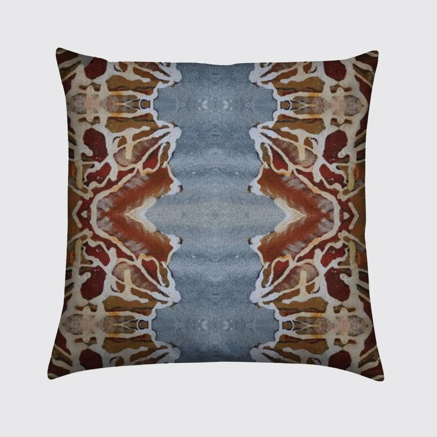 Orange Blue Rose Detail Velvet Cushion