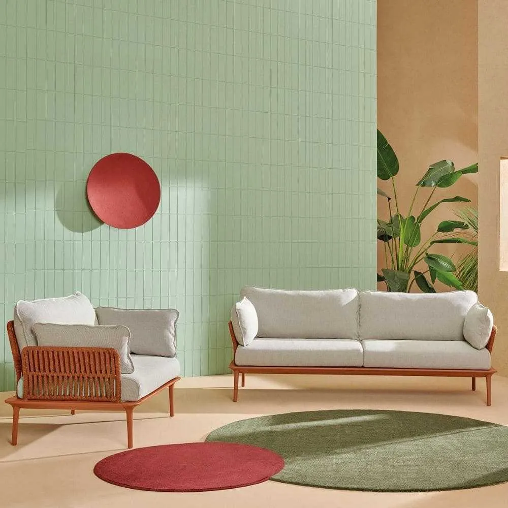 Pedrali Reva Twist three seater sofa with side pillows