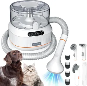 Pet Hair Vacuum Grooming Vacuum, Dog Grooming Kit for Shedding Pets, Hair Trimmer Hair Vacuum, 1.5L, Adjustable 3 Suction Mode, Low Noise