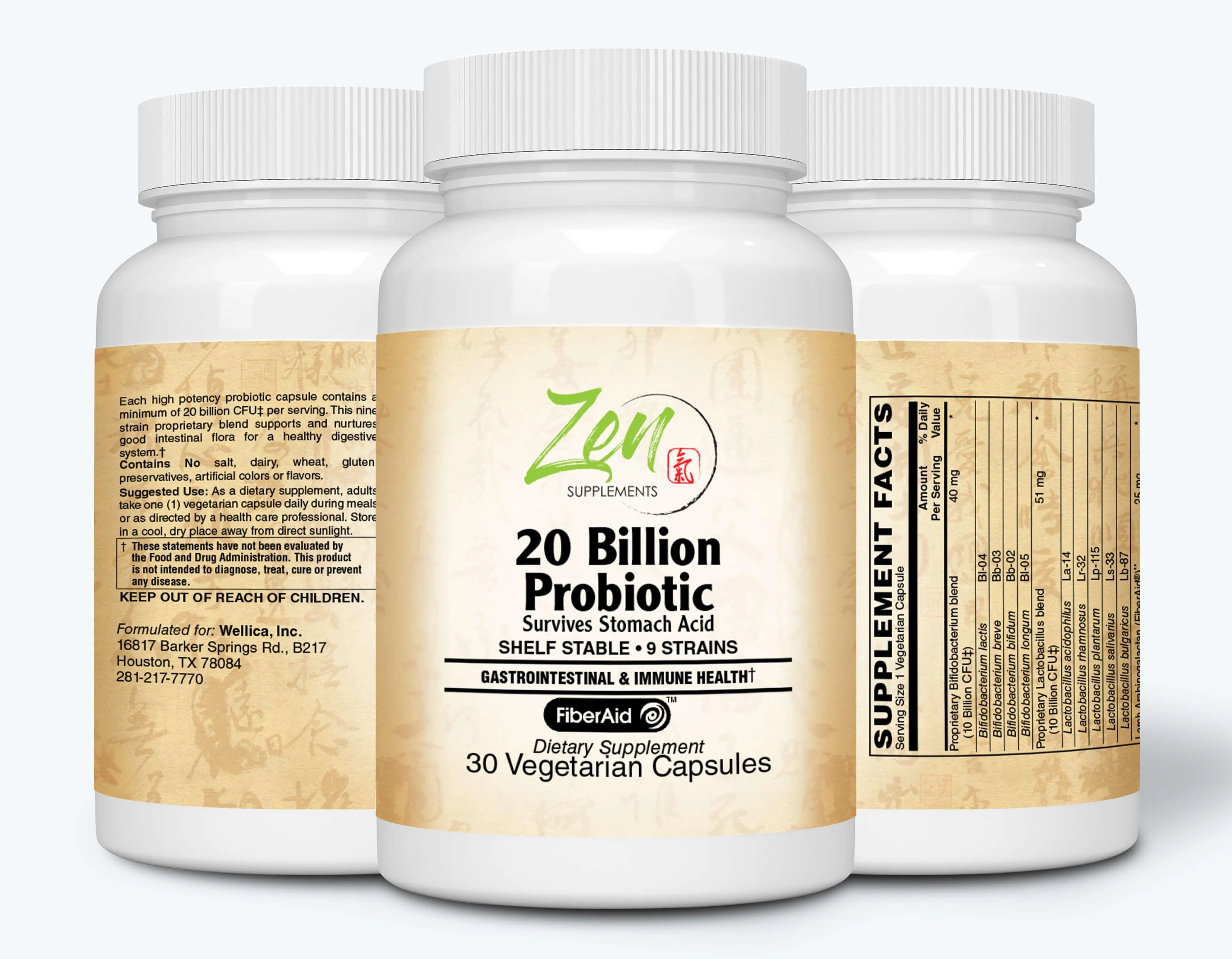 Probiotic with 20 Billion CFU and 9 Strains - 30 Vegcaps